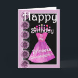 Happy Birthday Princess Granddaughter - Pink Dress Card<br><div class="desc">This design with its flowers, candles, and "paper doll" frilly dress made out of a flower petal is a sweet birthday card for the little princess in your life. Inside text is customizable, Available for ages 1-10. To see more of my birthday cards, type in the age you want, and/or...</div>