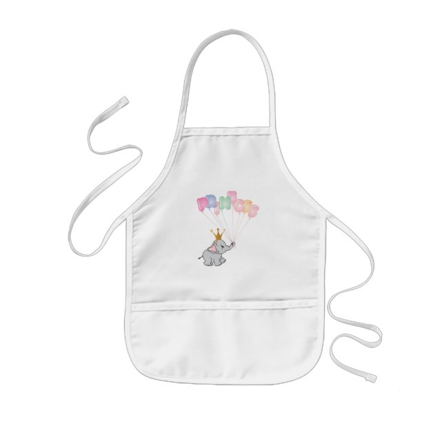 Happy Birthday Princess Images Baby Elephant Kids Apron (Front)