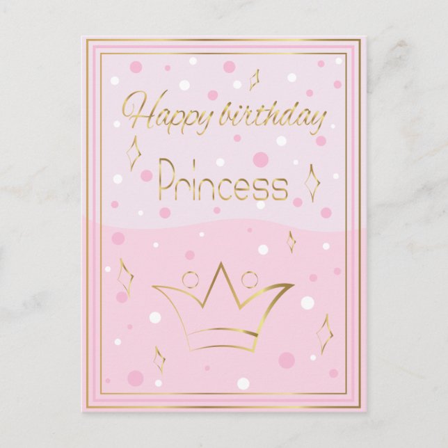Happy birthday princess postcard (Front)