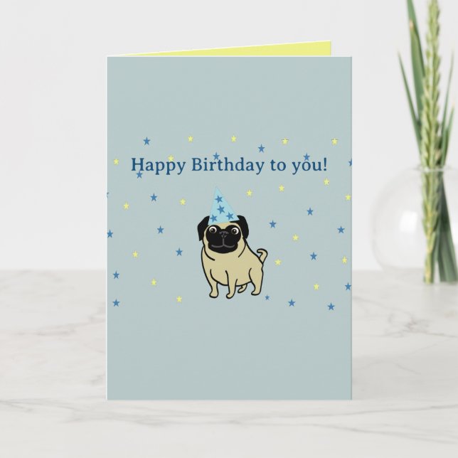 Happy birthday Pug Card (Front)