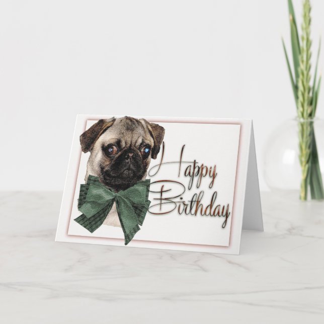Happy Birthday Pug Card (Front)