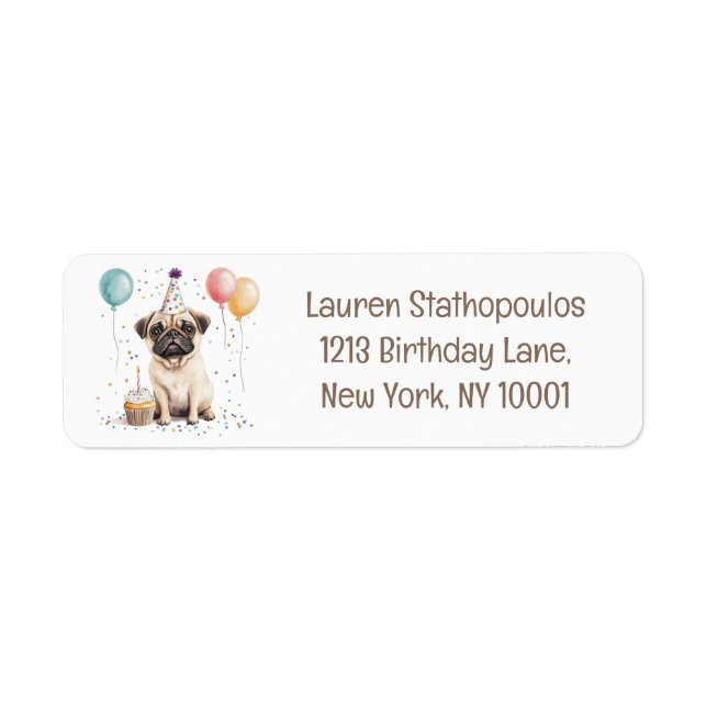 Happy Birthday Pug Dog (Front)