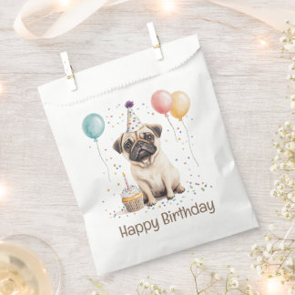 Happy Birthday Pug Dog Favour Bag