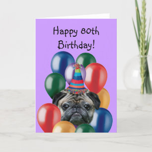 Happy Birthday Pug greeting card