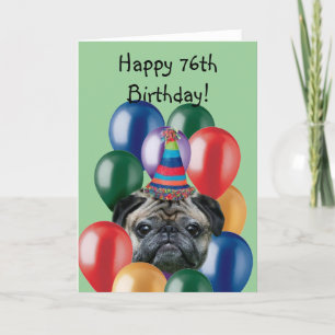 Happy Birthday Pug greeting card
