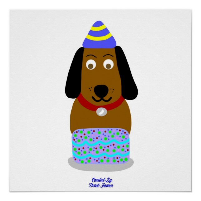 Happy Birthday Pup Glossy Poster (Front)