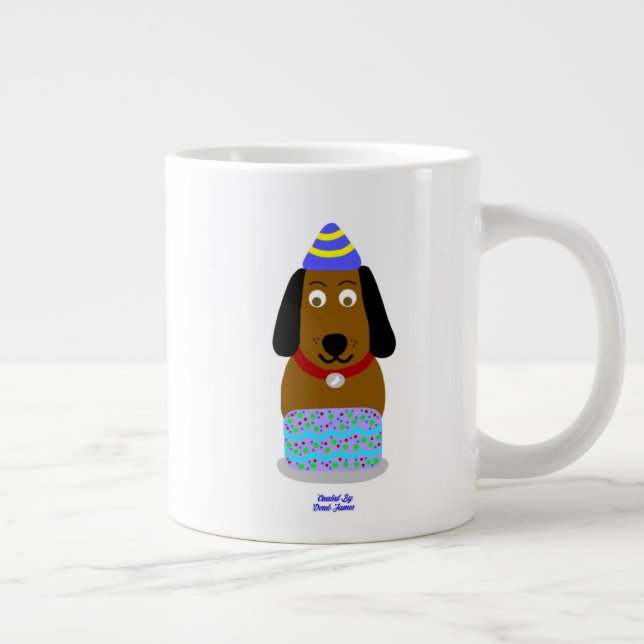 Happy Birthday Pup Jumbo Mug (Right)