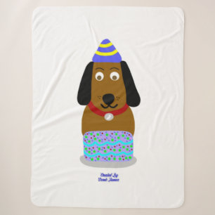 Happy Birthday Pup Large Sherpa Blanket