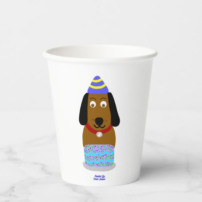Happy Birthday Pup Paper Cups (Front)