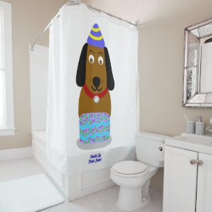 Happy Birthday Pup Shower Curtain