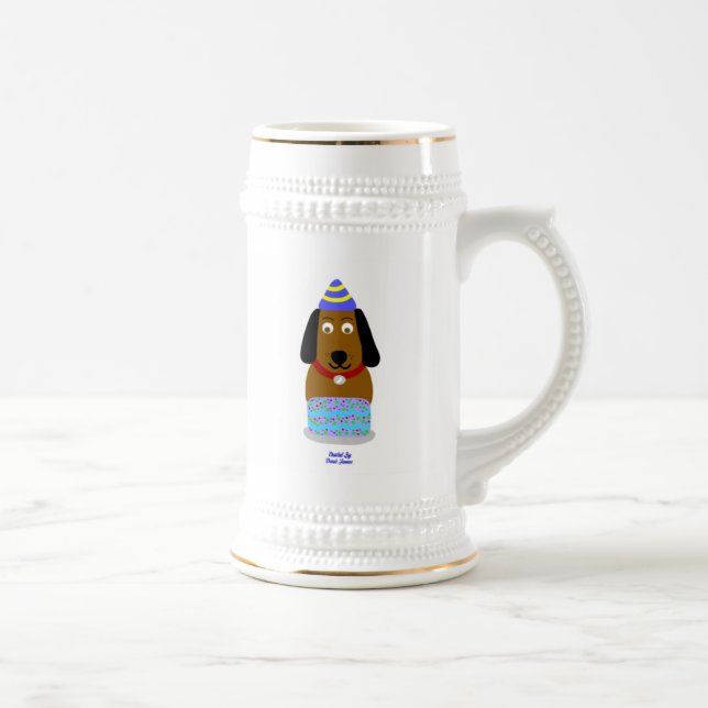Happy Birthday Pup Stein Mug (Right)