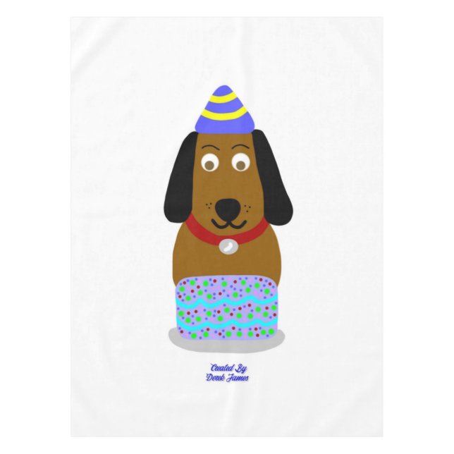 Happy Birthday Pup Tablecloth (Front)