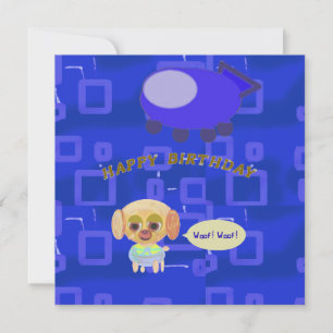   Happy Birthday Puppy Spaceship Chef Ducky Kazoo Card