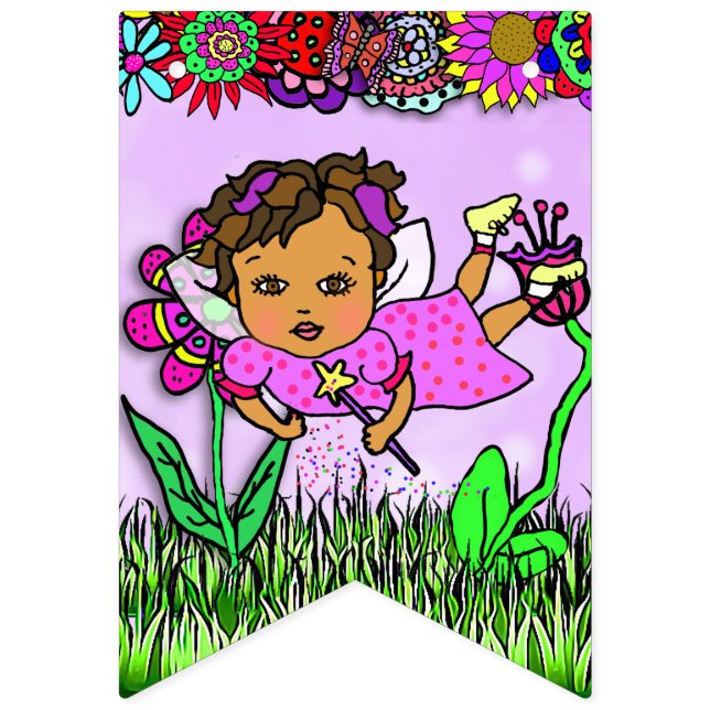 Happy Birthday Purple Fairy Banner (Sixteenth Flag)