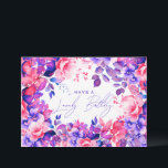 Happy Birthday Purple Garden Floral Card<br><div class="desc">A modern and beautiful birthday card featuring a romantic garden floral design. Perfect for any age birthday.</div>