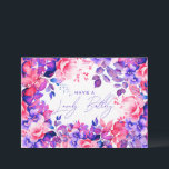 Happy Birthday Purple Garden Floral Card<br><div class="desc">A modern and beautiful birthday card featuring a romantic garden floral design. Perfect for any age birthday.</div>