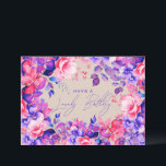 Happy Birthday Purple Garden Floral Champagne Card<br><div class="desc">A modern and beautiful birthday card featuring a romantic garden floral design. Perfect for any age birthday.</div>