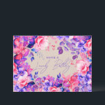 Happy Birthday Purple Garden Floral Champagne Card<br><div class="desc">A modern and beautiful birthday card featuring a romantic garden floral design. Perfect for any age birthday.</div>