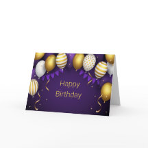 Happy Birthday - Purple/Gold Personalize