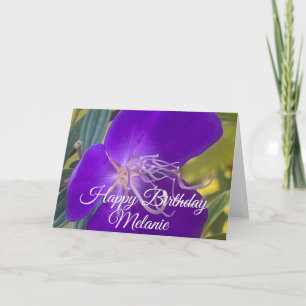 Happy Birthday Purple Iris Bloom Card