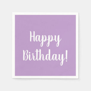Happy Birthday Purple Lilac Birthday Party Napkin