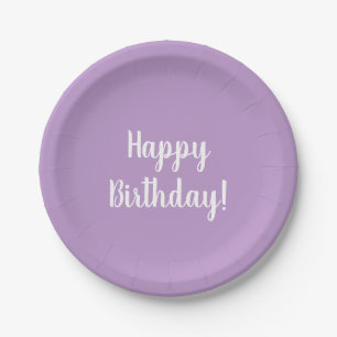 Happy Birthday Purple Lilac Birthday Party Paper Plate