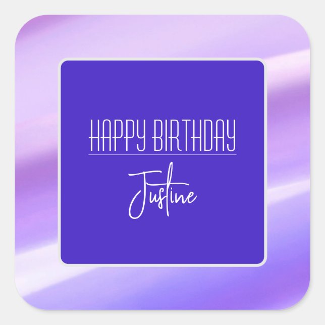 "Happy Birthday" Purple Sticker (Front)
