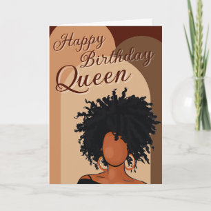 Happy Birthday Queen   Melanated Greeting Card