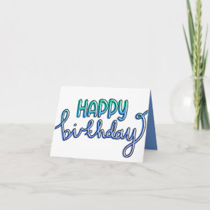 Happy Birthday Quirky For Boys Blue Green Card