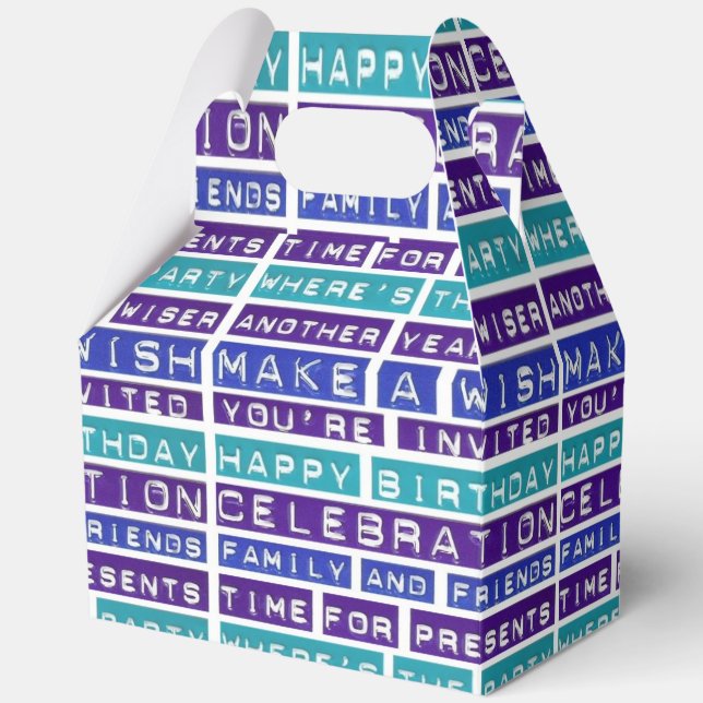 Happy Birthday Quote Favour Gift Boxes (Front)