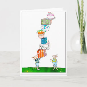 Happy Birthday Rabbits Card