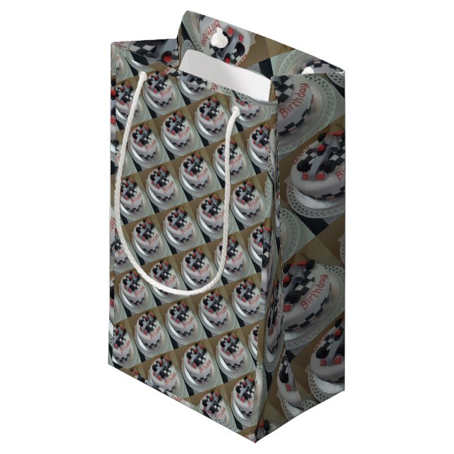 Happy birthday racing car gift bag  (Front Angled)
