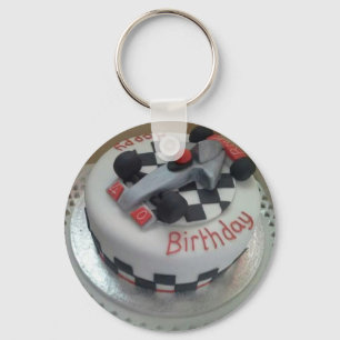 happy birthday racing car keychain