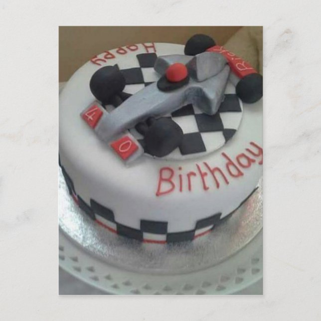 happy birthday racing car postcard (Front)