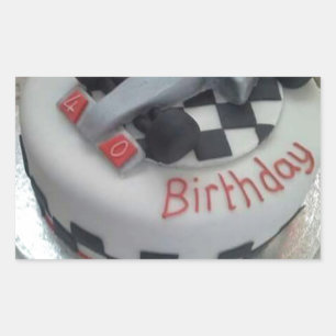 happy birthday racing car sticker