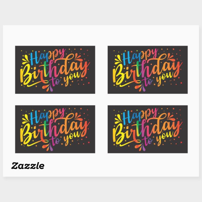 Happy Birthday - rainbow colours Birthday Sticker (Sheet)