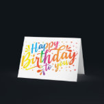 Happy Birthday rainbow colours Card<br><div class="desc">Fun colourful Birthday Card</div>