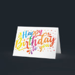 Happy Birthday rainbow colours Card<br><div class="desc">Fun colourful Birthday Card</div>