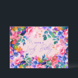 Happy Birthday Rainbow Garden Floral Blush Card<br><div class="desc">A modern and beautiful birthday card featuring a romantic garden floral design. Perfect for any age birthday.</div>