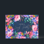 Happy Birthday Rainbow Garden Floral Navy  Card<br><div class="desc">A modern and beautiful birthday card featuring a romantic garden floral design. Perfect for any age birthday.</div>