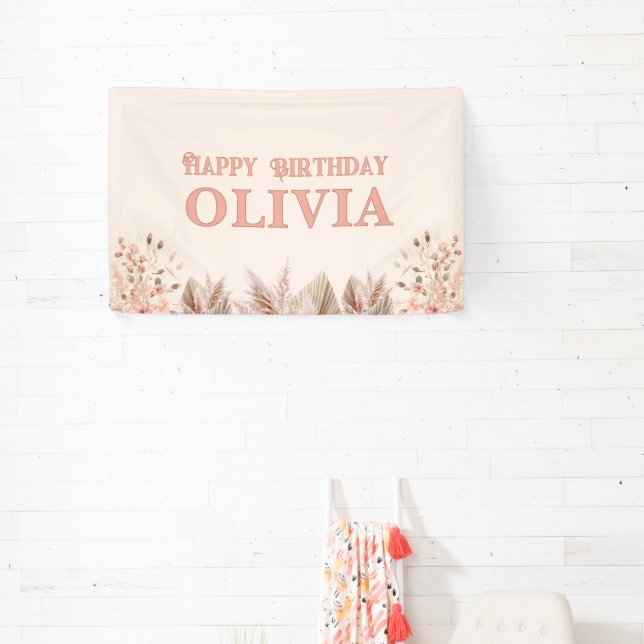 Happy Birthday Rainbow Girl Banner (Insitu)