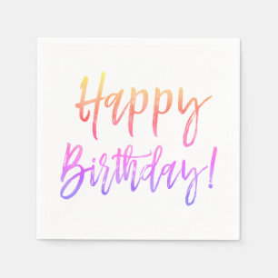 Happy Birthday Rainbow Ombre Napkins