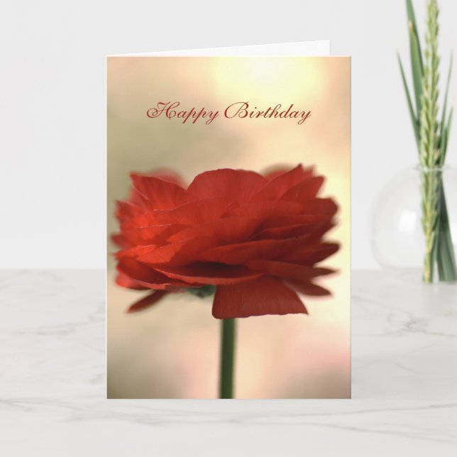 Happy Birthday - Ranunculus Flower Card (Front)