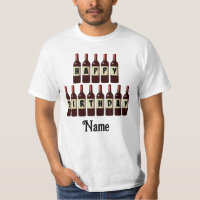 Happy Birthday Red Wine Bottles Customized