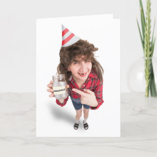 Happy Birthday Redneck Woman With Moonshine Humour Holiday Card