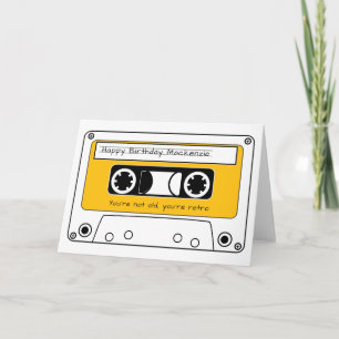 Happy Birthday Retro Cassette Tape Personalized Card