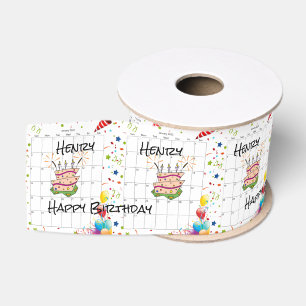 Happy Birthday Ribbon, August 2022 Grosgrain Grosgrain Ribbon