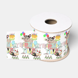 Happy Birthday Ribbon, Possum Cake Grosgrain Ribbon