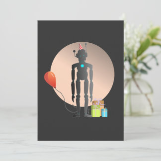Happy Birthday Robot Invitation