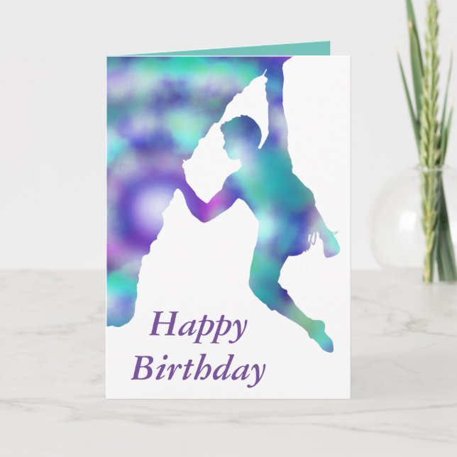 Happy Birthday rock climbers card (Front)